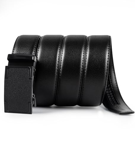 mens ratchet belts leather-2 packsadjustable slide beltsholeless belts for gifts men dress casual 1 3834cut for fit