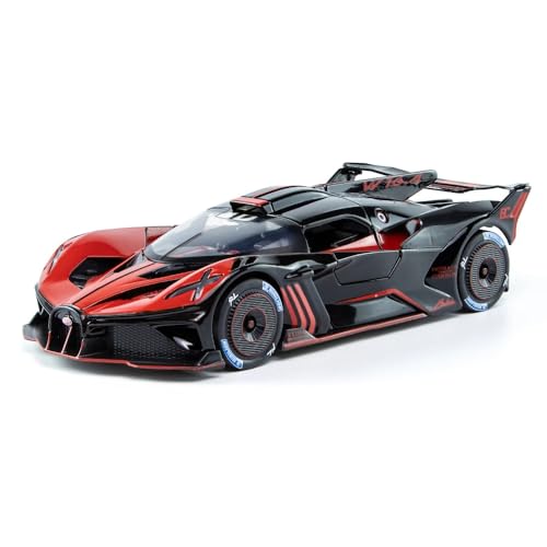 Image of 124 Bugati Bolid Sport Diecast Metal Toy Car Diecast Car for Kids Light Sound Pullback Openable Door