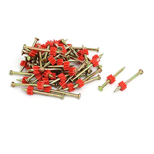 Aexit 50mm Long Fastener 3mm Shaft Carbon Steel Hammer Driver Fastener Cement Nail 80pcs Model:48as414qo47