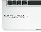 Hakuna Matata It Means no Worries Motivational Life Love Quote Clear Vinyl Printed Decal Sticker for Laptop Macbook Trackpad