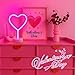 BHCLIGHT Pink Heart Neon Sign, Valentines Day LED Neon Light Battery Operated or USB Powered Valentines Pink Heart Lights, Table Lamp for Galentines Day Decorations, Wedding, Gifts for Women, Lover