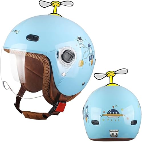 Casco Da Moto Per Bambini, Casco Da Scooter, Casco Jet Con Visiera Parasole, Casco Da Scooter Per Bambina, Casco Da Ciclomotore Per Bambino, Per Bambini Dai 3 Ai 12 Anni D,48-55cm
