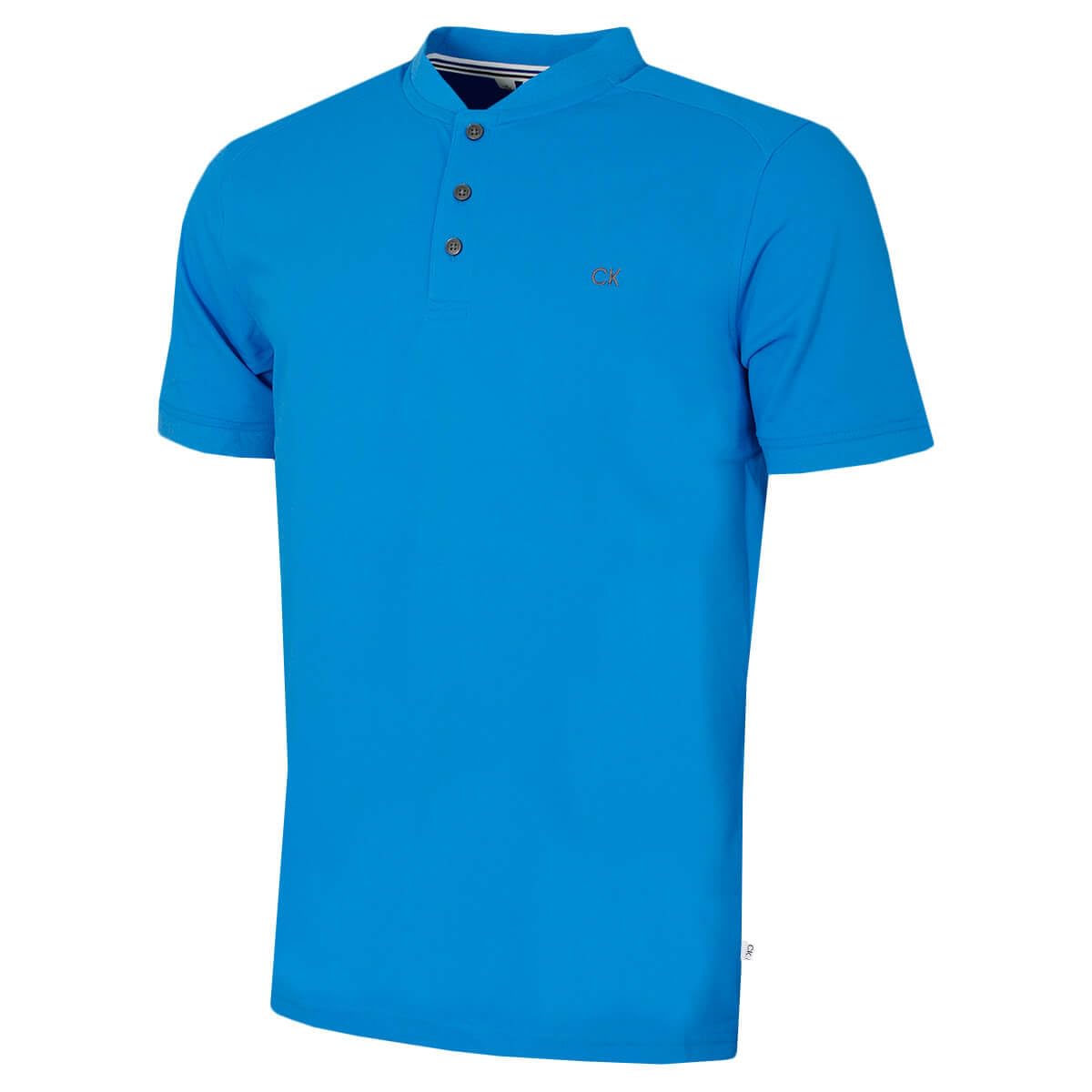 Calvin Klein Mens Blade Collar Campus Golf Polo Shirt - Blue - L