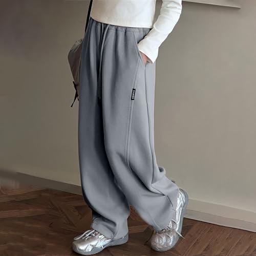 Girls Wide Leg Sweatpants Trendy Oversized Drawstring Sweat Pants High Waist Baggy Trousers Lounge Pant Athletic3