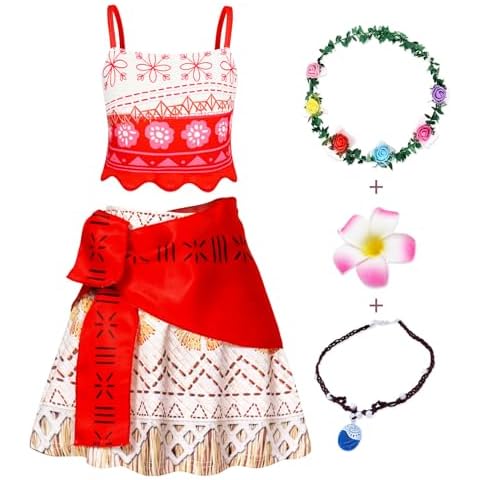 WonderBabe Girls Adventure Outfit with Accessories Set for Princess Dress Up Birthday Party Halloween Costume Kids Ocean Theme Party Size 3-4T Cover