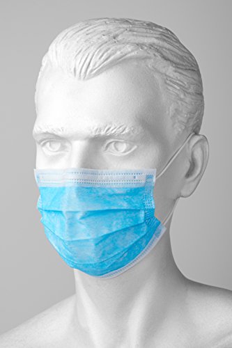 ISC Hygiene & Safety OP Vlies Mundschutz Maske (50 Masken mit Elastikband in Komfortlänge, 3-lagig, 100% PP, mit Nasenbügel, glasfaserfrei, latexfrei, 3-lagig grün (Packung mit 2)