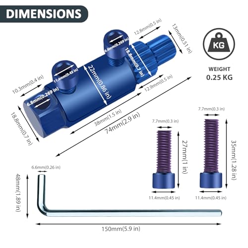 Image of Pipe Nipple Remover Tool, 1 /2 to 1 Inch Adjustable Broken Pipe Thread Remover, Reverse Groove Internal Pipe Wrench for Removing Rusted Pipes, Shower Arms, Tub Spout Fittings and Plumbing Threads, Blue