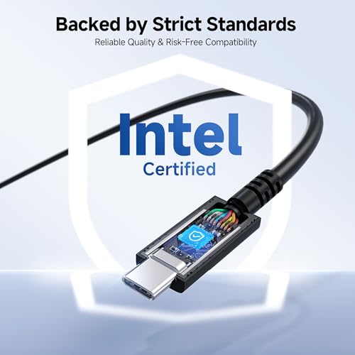 Image of Cable Matters [Intel Certified] 80Gbps Thunderbolt 5 Cable with up to 120Gbps Bandwidth Boost and 240W Charging - 1.2m / 3.9ft, Compatible with Thunderbolt 4, USB4, and USB C, Black