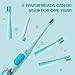 Vekkia Sonic Rechargeable Kids Electric Toothbrush, 3 Modes with Memory, Fun & Easy Cleaning, 24000 Strokes, IPX7 Waterproof, 2-Min Timer for Age 5+, 4 Soft Bristles(Blue)