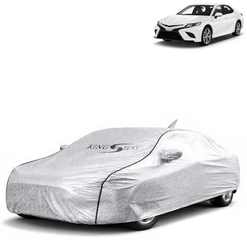 Image of KINGSWAY SilverTech 100% Waterproof Car Cover Only with Camry (Year 2018 to 2024 - All Model) | Mirror and Antenna Pockets | Scratchproof | All Weather Car Body Cover