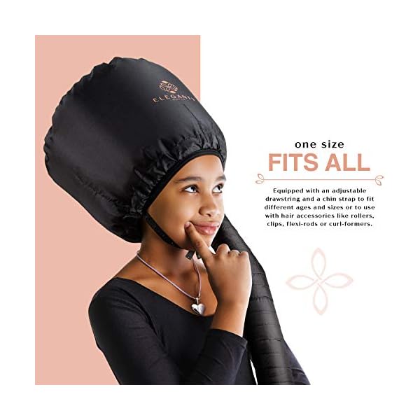 Eleganty-Soft-Bonnet-Hood-Hairdryer-Attachment-with-Headband-that-Reduces-Heat-Around-Ears-and-Neck-to-Enjoy-Long-Sessions-Used-for-Hair-Styling-Deep-Conditioning-and-Hair-Drying-Black ELEGANTY Soft Bonnet Hood Hairdryer Attachment with Headband that Reduces Heat Around Ears and Neck to Enjoy Long Sessions - Used for Hair Styling, Deep Conditioning and Hair Drying (Black)