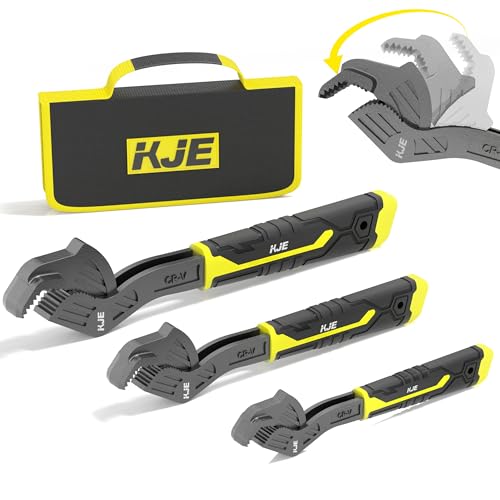 KJE Self-Adjusting Pipe Wrench Set (3PCS)
