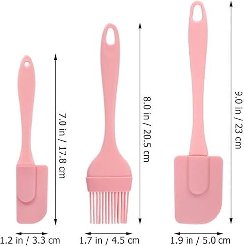 Miniatura 5 de Suministros para hornear, 3 piezas, juego de espátulas de silicona, espátulas de silicona, espátulas de espátula para pasteles, crema y mantequilla,