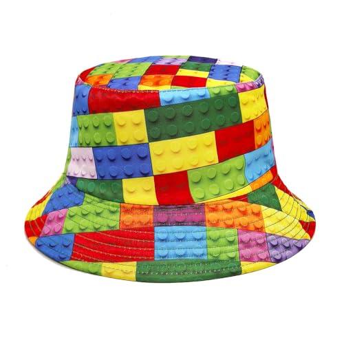 Image of Bucket Hat for Women Men,Travel Sun Beach Cap,Unisex Fishing Outdoor Boonie (Toy Bricks)