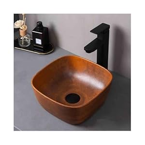 WFchenj222-6 Quadratisches Unterbauwaschbecken Braun