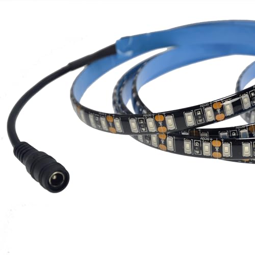 Image of Super Bright Black PCB 12V SMD5630(0.4w) LED Strip Lights Without Power Supply, IP65 Waterproof, Pack of 16.4ft /5M (600LED-Red)