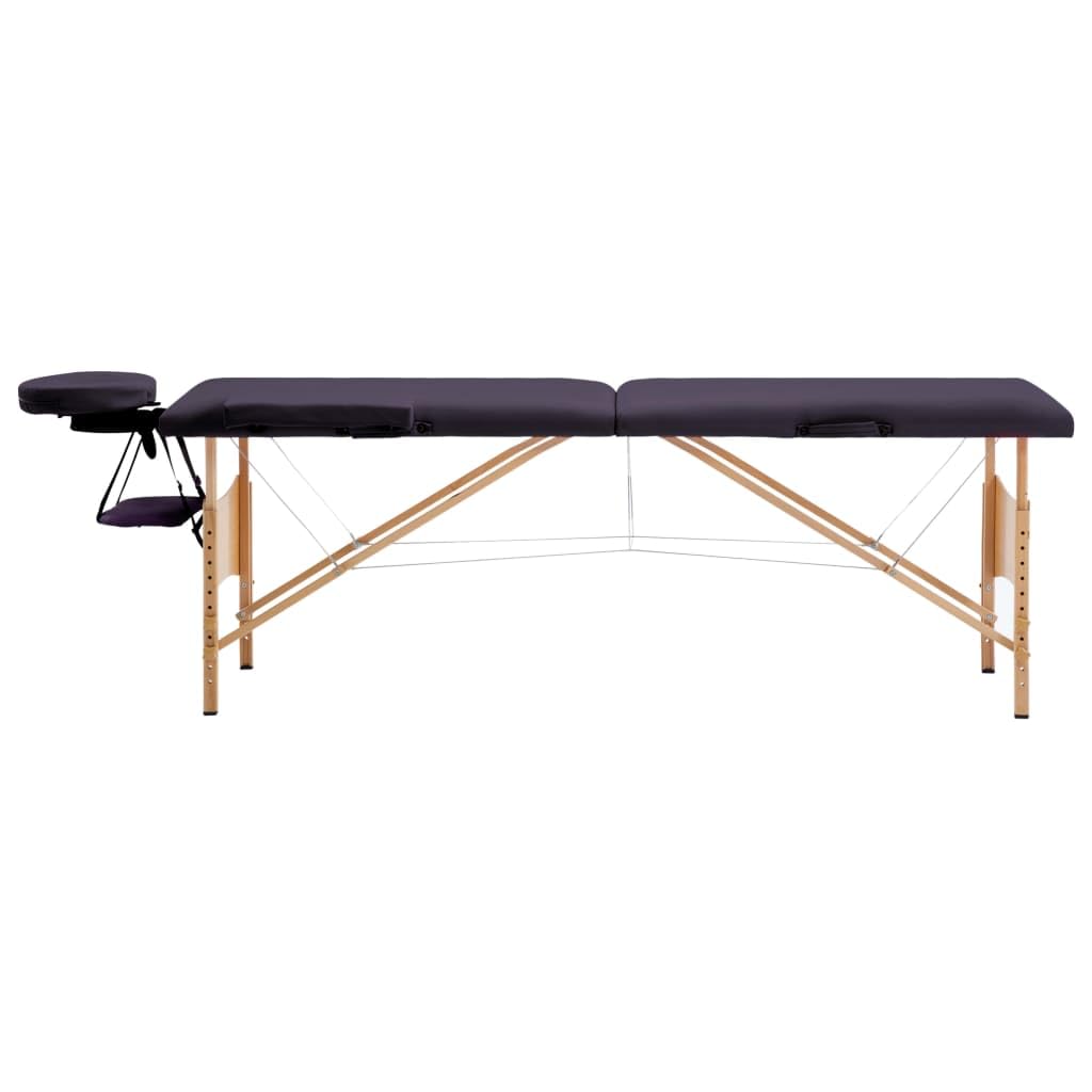 Massageliege Klappbar 2-Zonen mit Holzgestell Lila,Gesundheit & Schönheit,Körperpflege,Massage & Entspannung,Massagetische,Lila,16.05 kg-110186