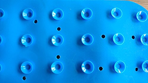 Papillon Non Slip Bath mat-Massage Dolphins Suction cups-65x37 cm, PVC, Blue, 65x37 cm