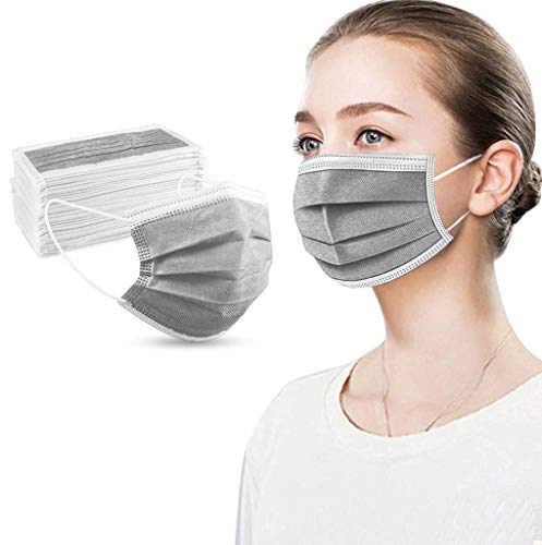 Image of 100PCS Grey 3 ply Disposable Face Masks,Protection Face Masks For Home,School,Office and Outdoors