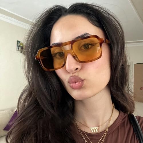 AIEYEZO Retro Square Sunglasses for Women Men Trendy Rectangle Aviator Sun Glasses Vintage 70s Shades3