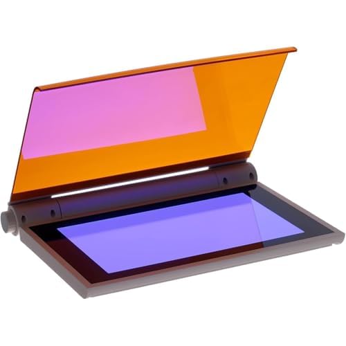 Blauer LED-Transilluminator, 470 nm, 7,8 x 4,7 Zoll Sichtbereich | Einstellbare Intensität, bernsteinfarbene Filterabdeckung und tragbare Dunkelkammer für Gel-Bildgebung und -schneiden
