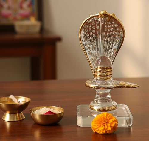 KLEO Verre Shiva Lingam Shiv Ling Idol Murti pour usage quotidien Pooja
