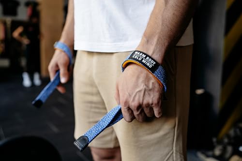 Image of WARM BODY COLD MIND V2 Lifting Wrist Straps for Weightlifting - Hand Straps for Powerlifting, Weight Lifting, Bodybuilding Functional /Cross Training, Deadlift Gym Bar, Cotton