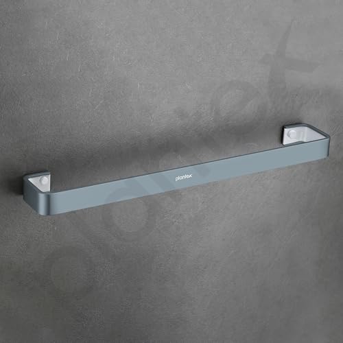 Image of Plantex Aluminium and Acrylic Towel Rod for Bathroom /Cloth Hanger for Wall /Towel Holder /Towel Bar /Bathroom Accessories (Grey and Milky White) 24 Inch