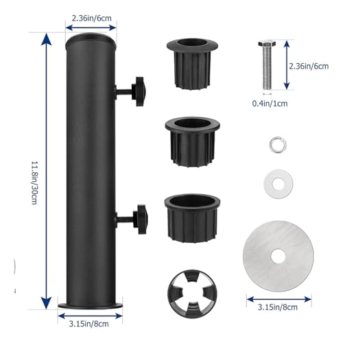 Tube de support de parapluie extérieur double avec fixation renforcée pour table - 7