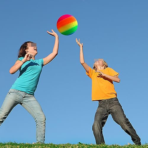 Bouncy Kickball Regenbogen Ball Kinder Spielball PVC Softball Wasserball Fußball Strandball für Drinnen und Draußen Saft und Durable Bouncy Ball für Kinder Geschenk- 8,3 Zoll