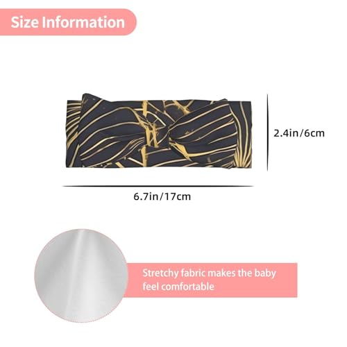 Golden Leaf Prints Baby Bow Headband Super Stretchy Soft Bows Hair Accessories for Newborn Infants Toddlers Kids Girls3