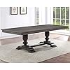 95 inch Dining Table Brown Cabin Lodge Farmhouse Rustic Rectangular Wood Distressed Finish Leaf Extension