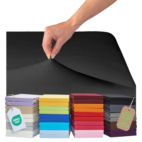 MALIKA® Spannbettlaken 180x200cm - 200x200 cm Baumwolle Bettlaken Jersey Betttuch Spannbetttuch Laken - Matratzenhöhe bis 28 cm