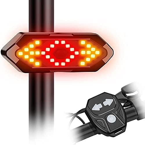 FLENGO; MADE FOR YOU Bicycle Tail Light USB Rechargable Smart Wireless Remote Control Turn Signal Warning Lamp Bike Taillight