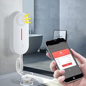 Water Detector Alarm, Smart Water Sensor Alarm Water Leak Detector, 100dB Water Detector Alarm with App Remote Monitor, Wireless Tank Level Monitor for Basement,Kitchen,Bathroom.1PCS