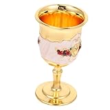 Toyvian Copa de Cáliz de Aleación Zinc Inlay Diseño Delicado Copa de Vino Irrompible Elegante para Bar Fiesta Hogar Patrón Florido Aleatorio