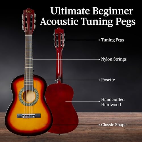 Image of Best Choice Products 30in Kids Acoustic Guitar Beginner Starter Kit with Electric Tuner, Strap, Case, Strings, Capo- Sunburst