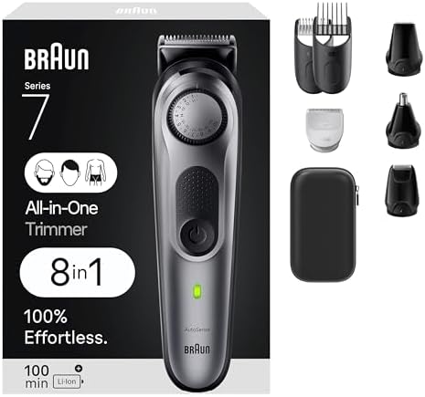 Braun All-in-One Style Kit Series 7 7410, 8-in-1 Trimmer for Men ...