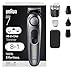 Braun All-in-One Style Kit Series 7 7410, 100% Waterproof 8-in-1 Beard & Body Trimmer for Manscaping, with 8 tools and 100-minute Cordless Runtime
