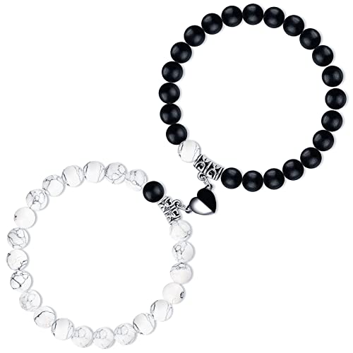 Couples Bracelets Magnetic Matching Bracelets for Couples Distance Relationship Bracelet Couple Gifts for Boyfriend Girlfriend Lover Women Men Him His and Her Bf Gf