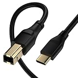 Transfert USB 2.0 haute vitesse : ce câble d'imprimante USB C pour HP Deskjet prend en charge le transfert de données à haute vitesse, synchronisation jusqu'à 480 Mbps, plus rapide et plus sûr que la connexion via Wi-Fi. (Remarque : ce câble d'imprimante USB C de 3 m pour HP Officejet Pro dispose d'un port USB 2.0 de type B, pas d'un USB standard, pas d'un USB 3.1 de type B, pas d'un port mini USB)