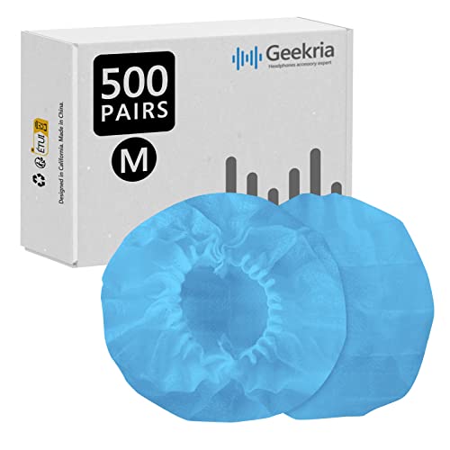 Fundas desechables para auriculares supraaurales y headsets de RM: almohadillas Geekria M azul