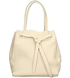  Freyday Damen Echtleder Shopper mit Innentasche in vielen Farben Schultertasche Henkeltasche HS01 (Beige)