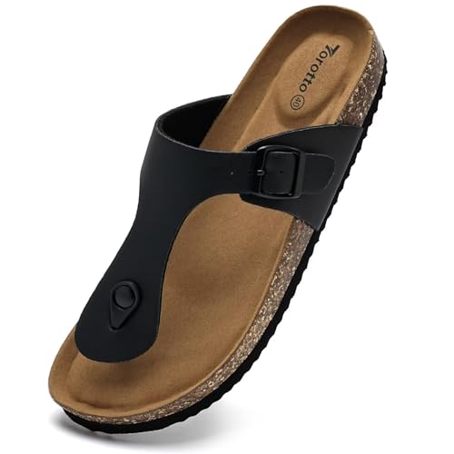 Torotto Mens Womens Flip Flops Thong Sandals with Cork Footbed Open Toe Adjustable Webbing Slides Sandals for Walking | Beach | Indoor