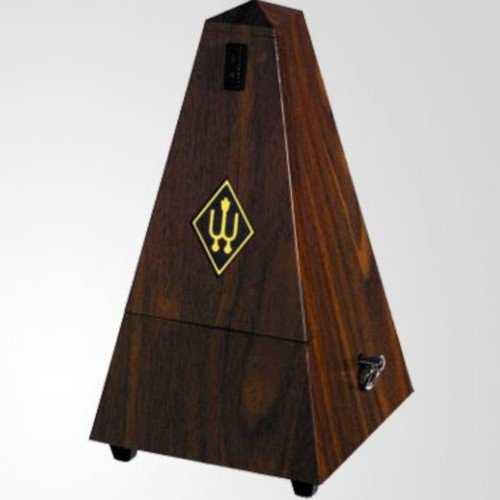 Métronome Wittner 845131 sans cloche pour une pulsation pure système Maelzel pyramidal noyer