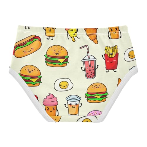 Cute Food Burgers Yellow Toddler Girls Underwear 2t Cotton Panties for Girl Flower Briefs Undies Kids2
