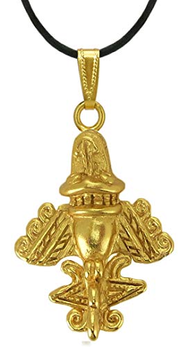 Across The Puddle, Ancient Golden Jet-4 Pendant Necklace | 24k GP Golden Flyer | Pre-Columbian Quimbaya Airplane Jet | Ancient Aircraft | Ancient Astronauts | Original Golden Jets Collection