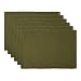 DII 100% Cotton, Ribbed 13x 19 Everyday Basic Placemat Set of 6, Vineyard Green