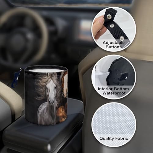 Image of Pensura Cool Horse Car Trash Can Portable Collapsible Trash Container Car Accessories Car Storage Bag for Car Front Seat, Back Seat, Floor, Headrest Rubbish Bin