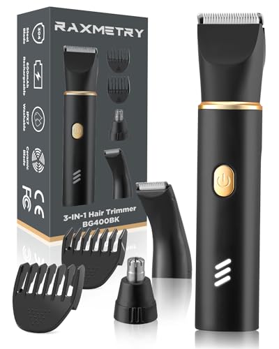 RAXMETRY Manscape Body Hair Trimmer for Men-3 in 1 Electric Razor Groin Groomer,IPX7 Waterproof,Versatile Hair Trimmer for Ball/Pubic/Chest/Beard/Nose,USB-C Rechargeable,Gifts for Him Dad